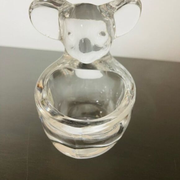 VTG Japan Sasaki Crystal Koala Bear Trinket Dish Candy Bowl Paperweight Figurine - Picture 2 of 8